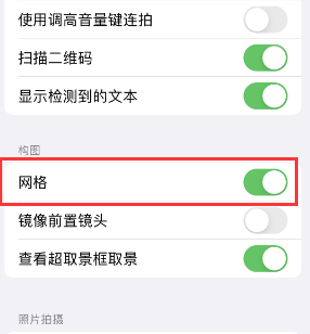 桦南苹果手机维修网点分享iPhone如何开启九宫格构图功能