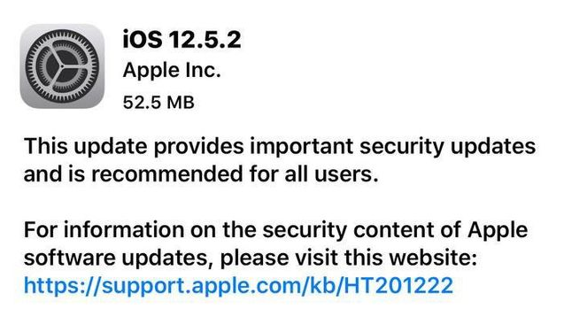 桦南苹果手机维修分享iOS12.5.2发布，建议所有老苹果用户安装 